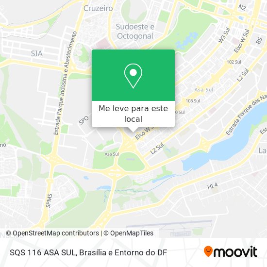 SQS 116 ASA SUL mapa