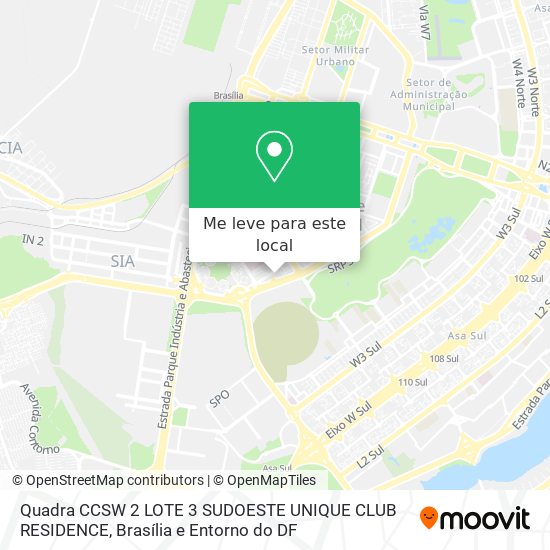 Quadra CCSW 2  LOTE 3  SUDOESTE  UNIQUE CLUB RESIDENCE mapa