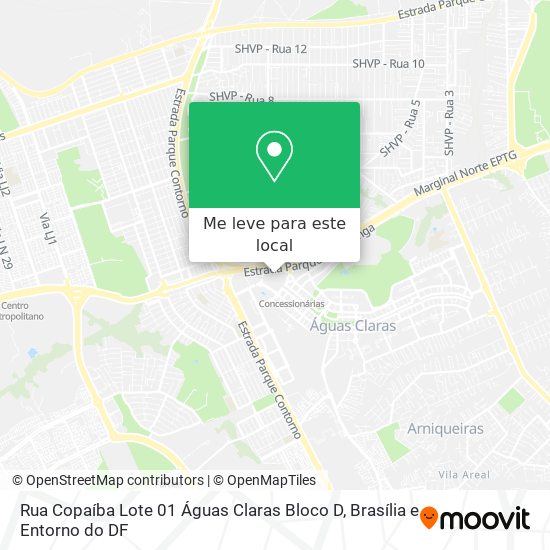 Rua Copaíba Lote 01 Águas Claras Bloco D mapa