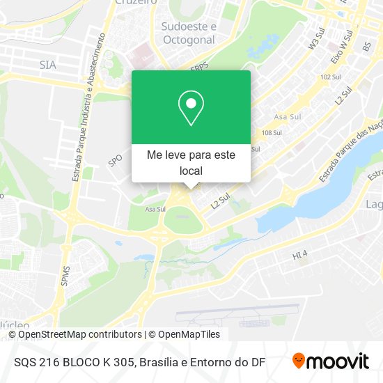 SQS 216 BLOCO K 305 mapa