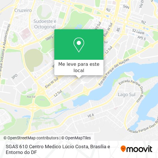SGAS 610 Centro Medico Lúcio Costa mapa