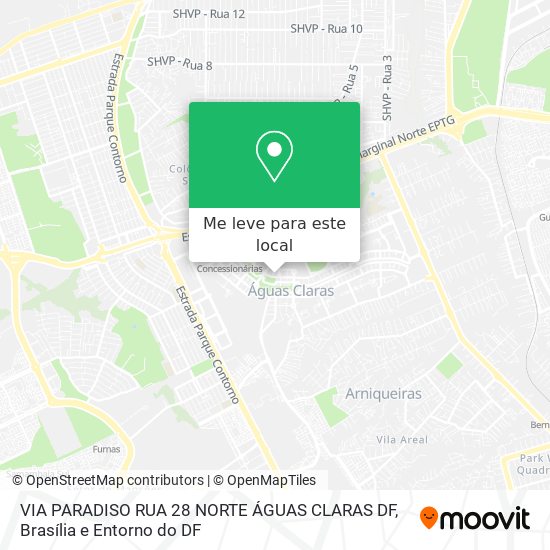 VIA PARADISO  RUA 28 NORTE  ÁGUAS CLARAS DF mapa