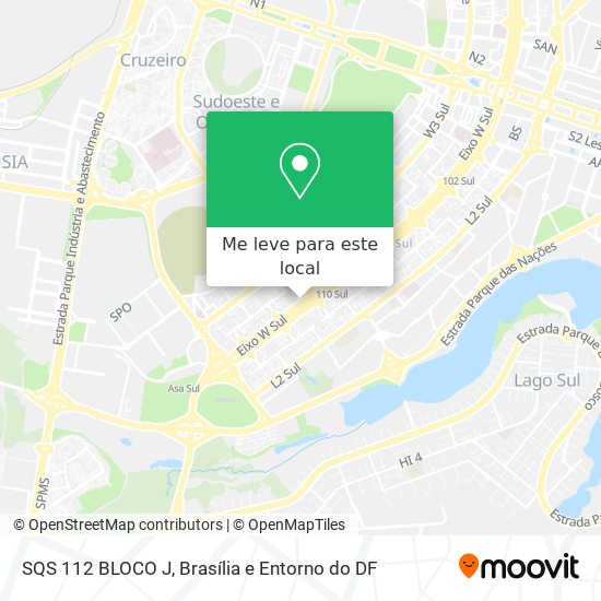 SQS 112  BLOCO J mapa