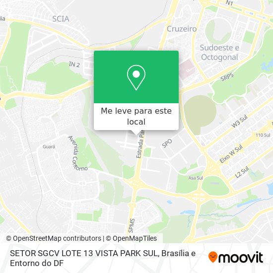 SETOR SGCV LOTE 13   VISTA   PARK SUL mapa