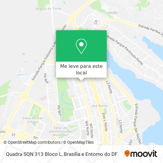 Quadra SQN 313 Bloco L mapa