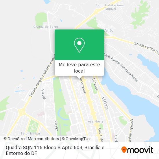 Quadra SQN 116 Bloco B Apto 603 mapa