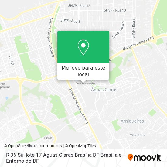 R  36 Sul  lote 17   Águas Claras  Brasília   DF mapa