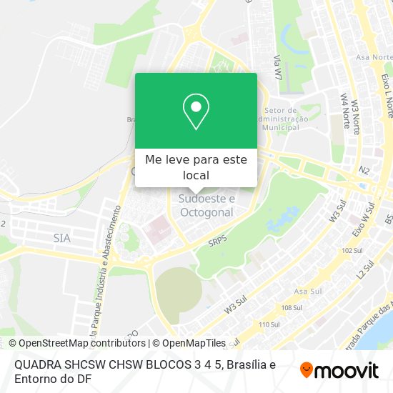 QUADRA SHCSW CHSW BLOCOS 3 4 5 mapa