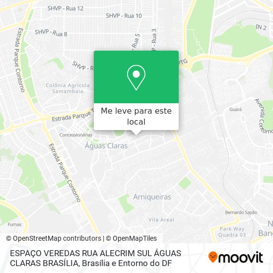 ESPAÇO VEREDAS  RUA ALECRIM  SUL  ÁGUAS CLARAS  BRASÍLIA mapa
