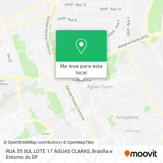 RUA 35 SUL LOTE 17 ÁGUAS CLARAS mapa