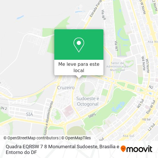 Quadra EQRSW 7 8   Monumental Sudoeste mapa