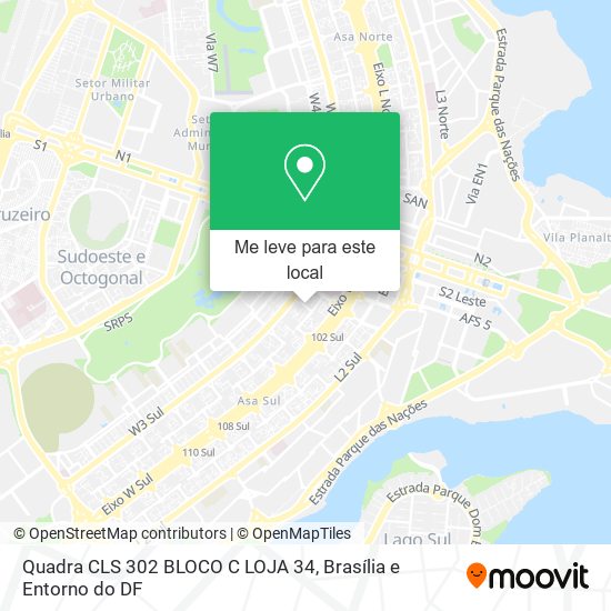 Quadra CLS 302 BLOCO C LOJA 34 mapa
