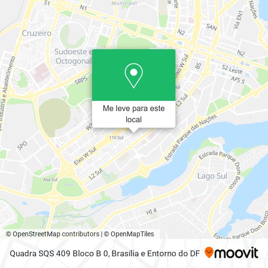 Quadra SQS 409 Bloco B 0 mapa