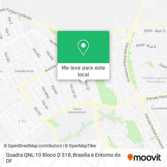 Quadra QNL 10 Bloco D 318 mapa