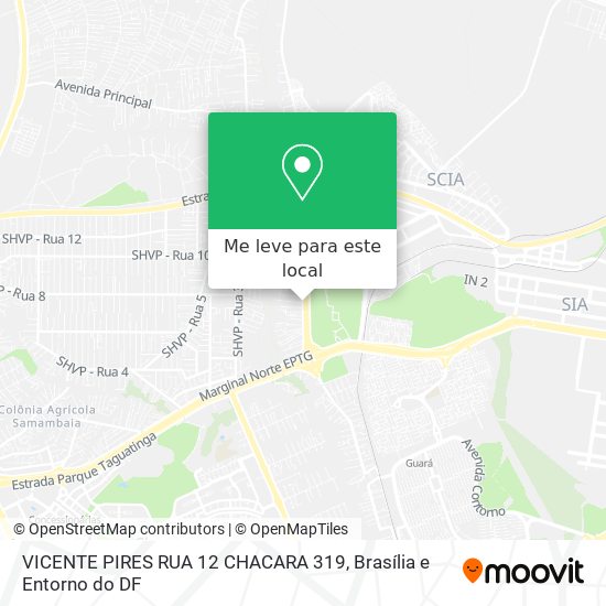 VICENTE PIRES RUA 12 CHACARA 319 mapa