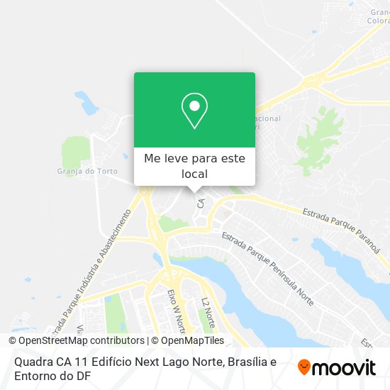 Quadra CA 11  Edifício Next Lago Norte mapa