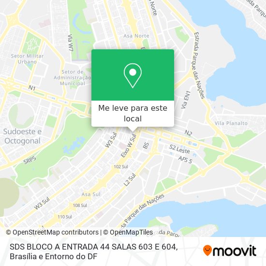 SDS BLOCO A  ENTRADA 44  SALAS 603 E 604 mapa
