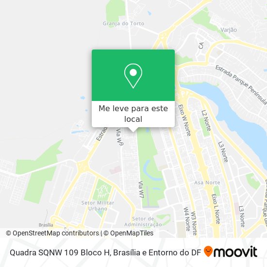 Quadra SQNW 109  Bloco H mapa