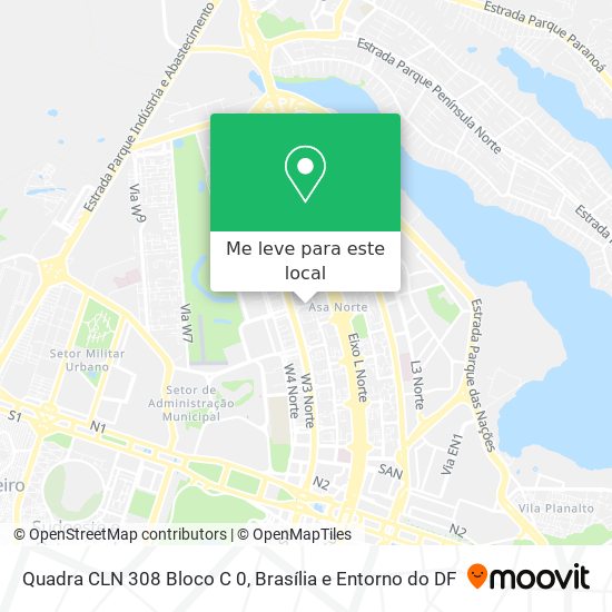 Quadra CLN 308 Bloco C 0 mapa