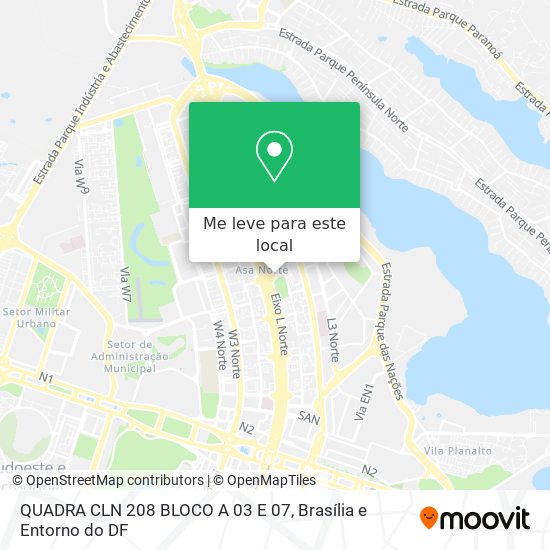 QUADRA CLN 208 BLOCO A 03 E 07 mapa
