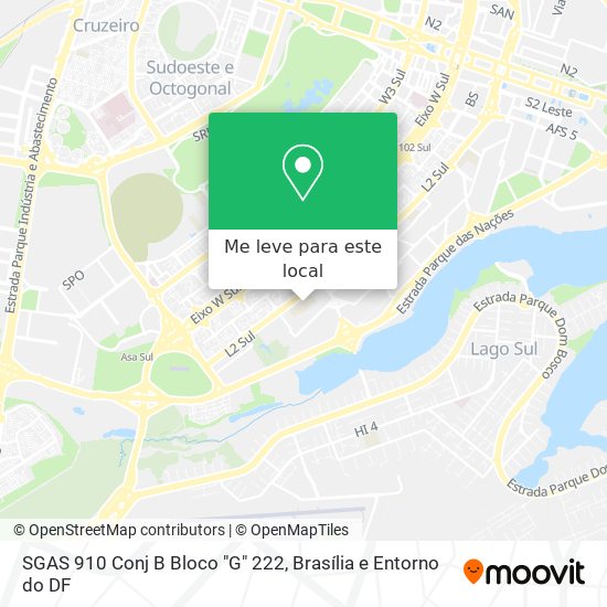 SGAS 910 Conj  B Bloco "G" 222 mapa