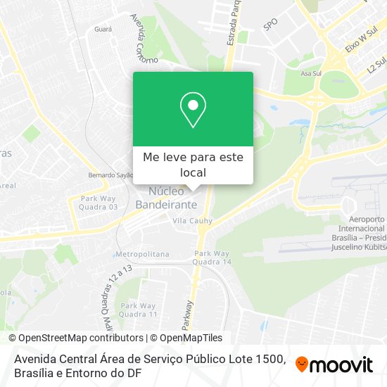 Avenida Central Área de Serviço Público Lote 1500 mapa