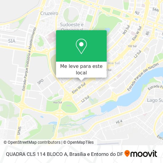 QUADRA CLS 114 BLOCO A mapa