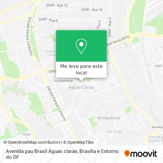 Avenida pau Brasil Águas claras mapa