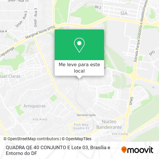 QUADRA QE 40 CONJUNTO E Lote 03 mapa