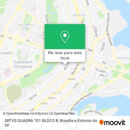 SRTVS QUADRA 701 BLOCO B mapa