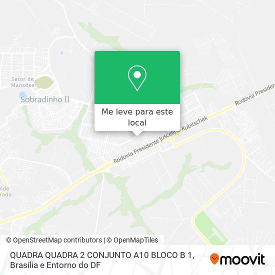 QUADRA QUADRA 2 CONJUNTO A10 BLOCO B 1 mapa