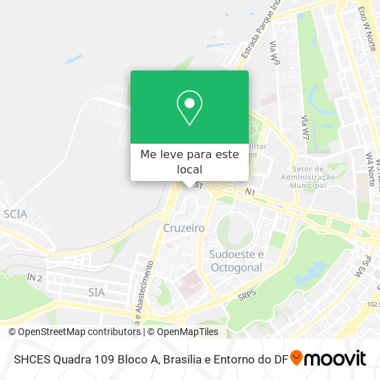 SHCES Quadra 109 Bloco A mapa
