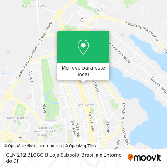 CLN 212 BLOCO B Loja Subsolo mapa