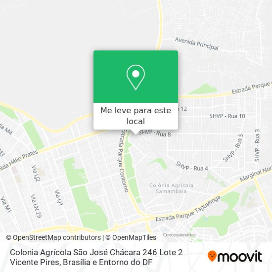 Colonia Agrícola São José Chácara 246 Lote 2   Vicente Pires mapa