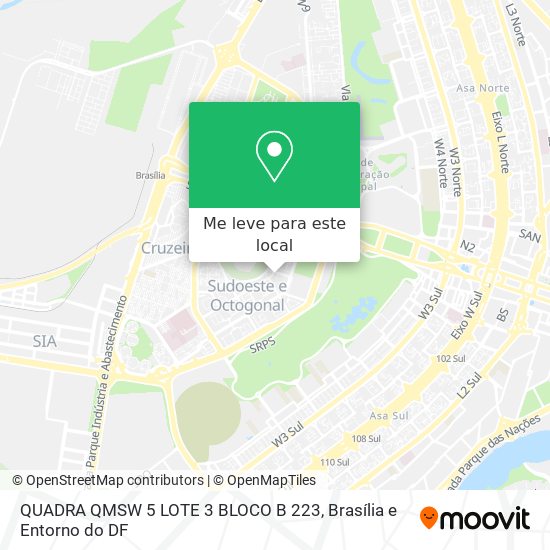 QUADRA QMSW 5 LOTE 3 BLOCO B 223 mapa