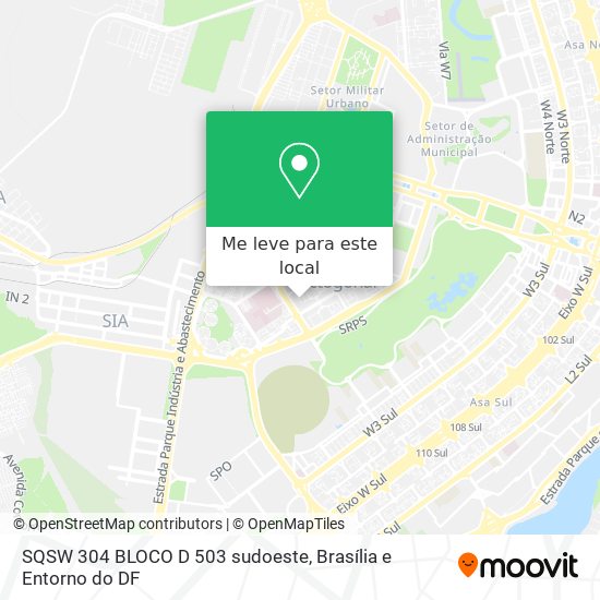 SQSW 304 BLOCO D 503  sudoeste mapa