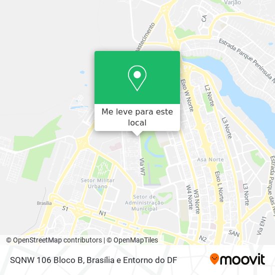 SQNW 106 Bloco B mapa