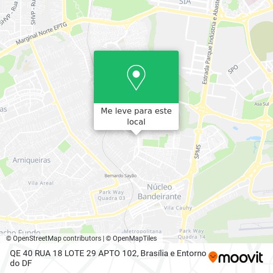 QE 40 RUA 18 LOTE 29 APTO 102 mapa