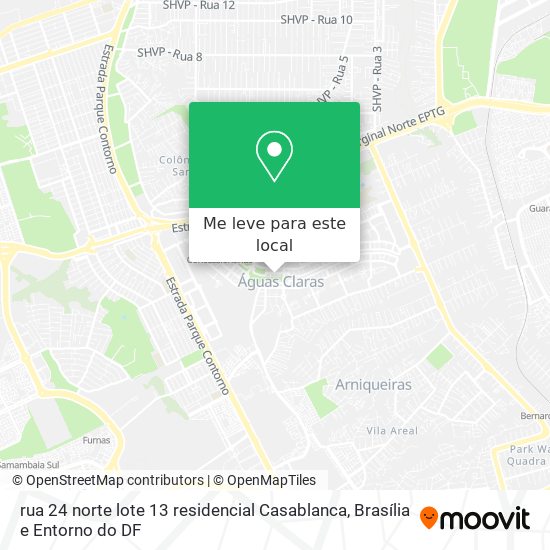 rua 24 norte lote 13 residencial Casablanca mapa