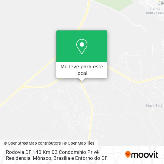 Rodovia DF 140 Km 02   Condomínio Privê Residencial Mônaco mapa