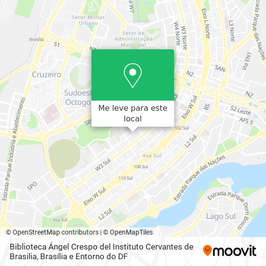 Biblioteca Ángel Crespo del Instituto Cervantes de Brasilia mapa