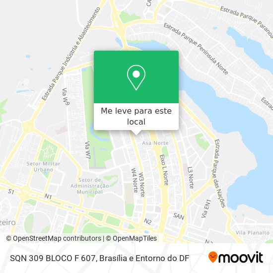 SQN 309 BLOCO F 607 mapa