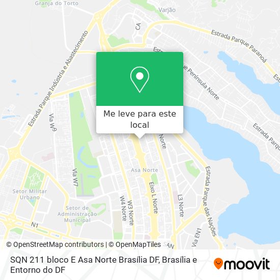 SQN 211 bloco E  Asa Norte  Brasília DF mapa