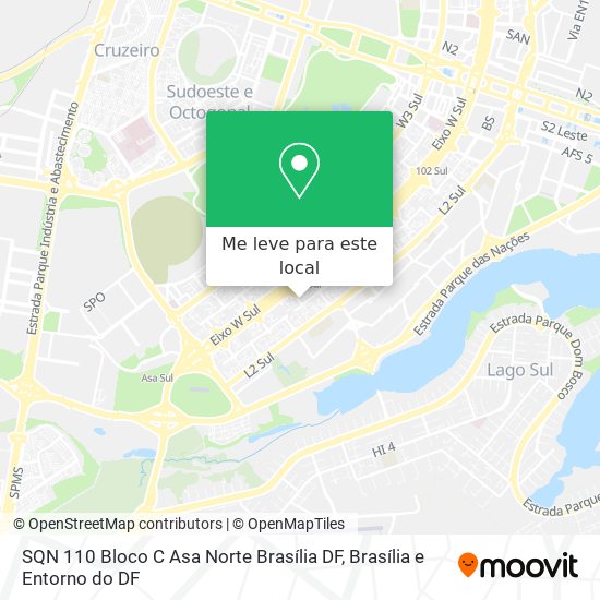 SQN 110 Bloco C  Asa Norte  Brasília DF mapa