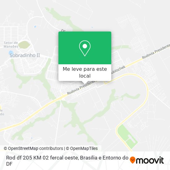 Rod df 205 KM 02 fercal oeste mapa