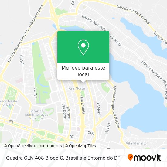 Quadra CLN 408 Bloco C mapa
