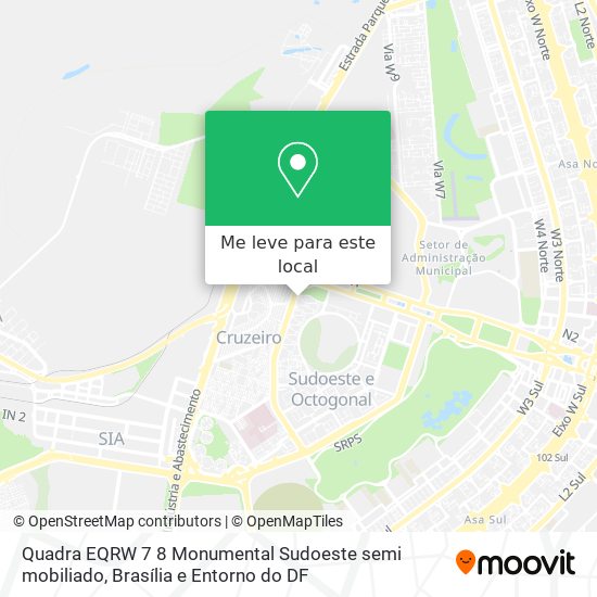 Quadra EQRW 7 8   Monumental Sudoeste   semi mobiliado mapa