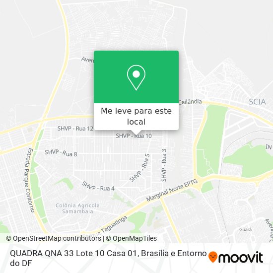 QUADRA QNA 33 Lote 10 Casa 01 mapa