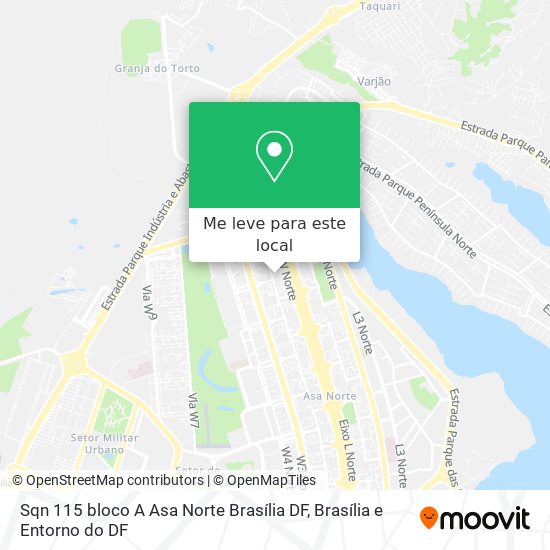 Sqn 115 bloco A Asa Norte Brasília DF mapa