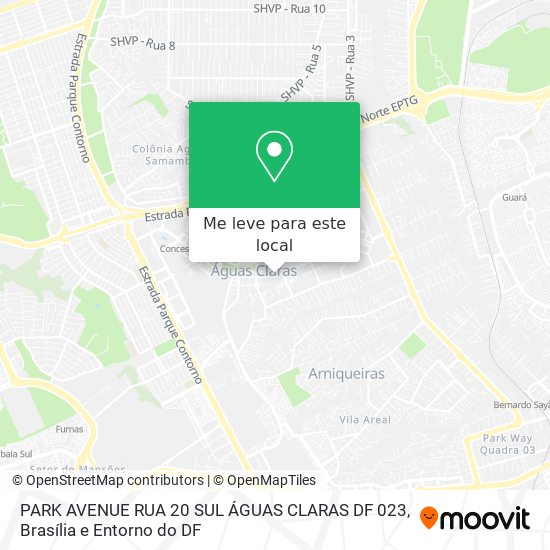 PARK AVENUE  RUA 20  SUL  ÁGUAS CLARAS DF 023 mapa